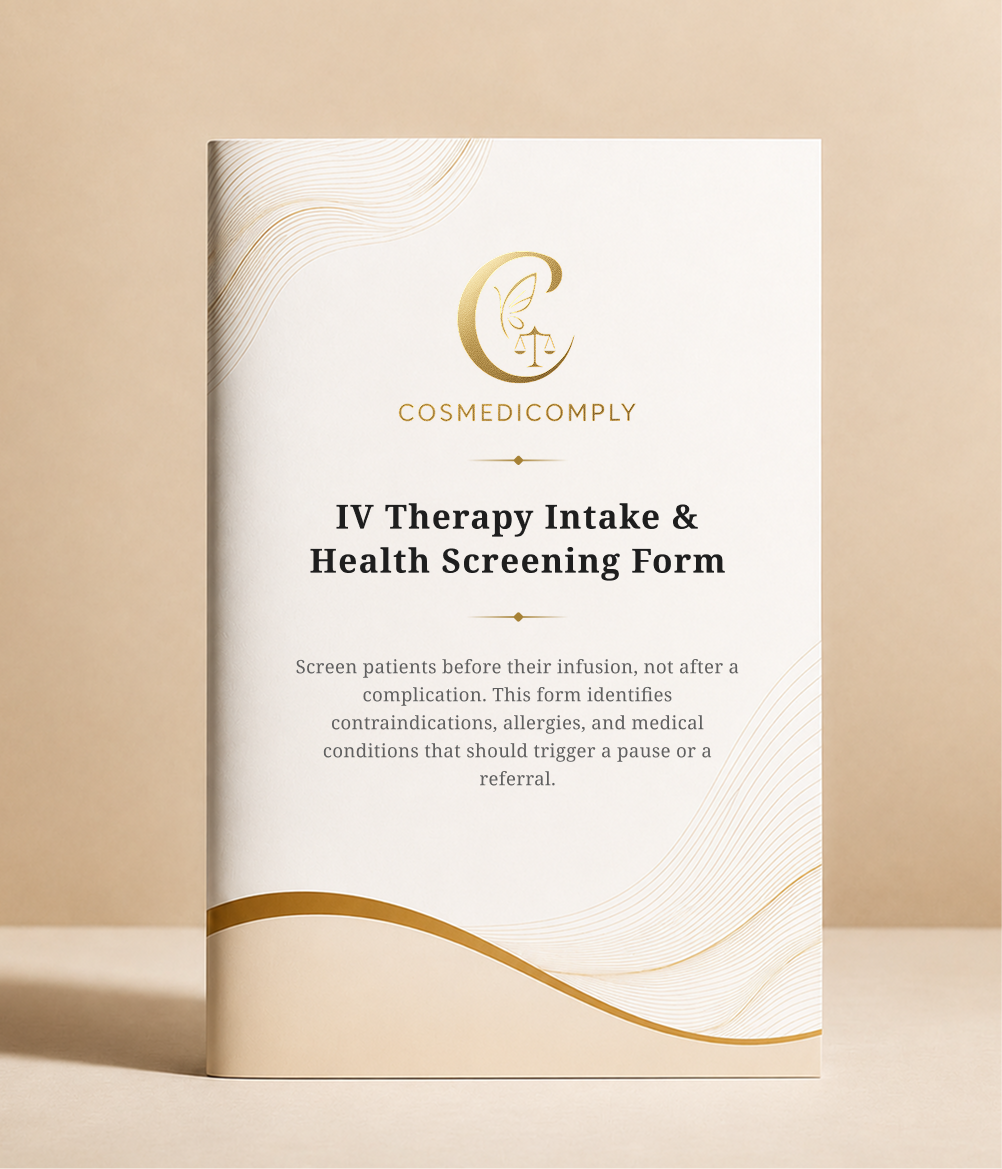 IV Therapy Intake & Health Screening Form
